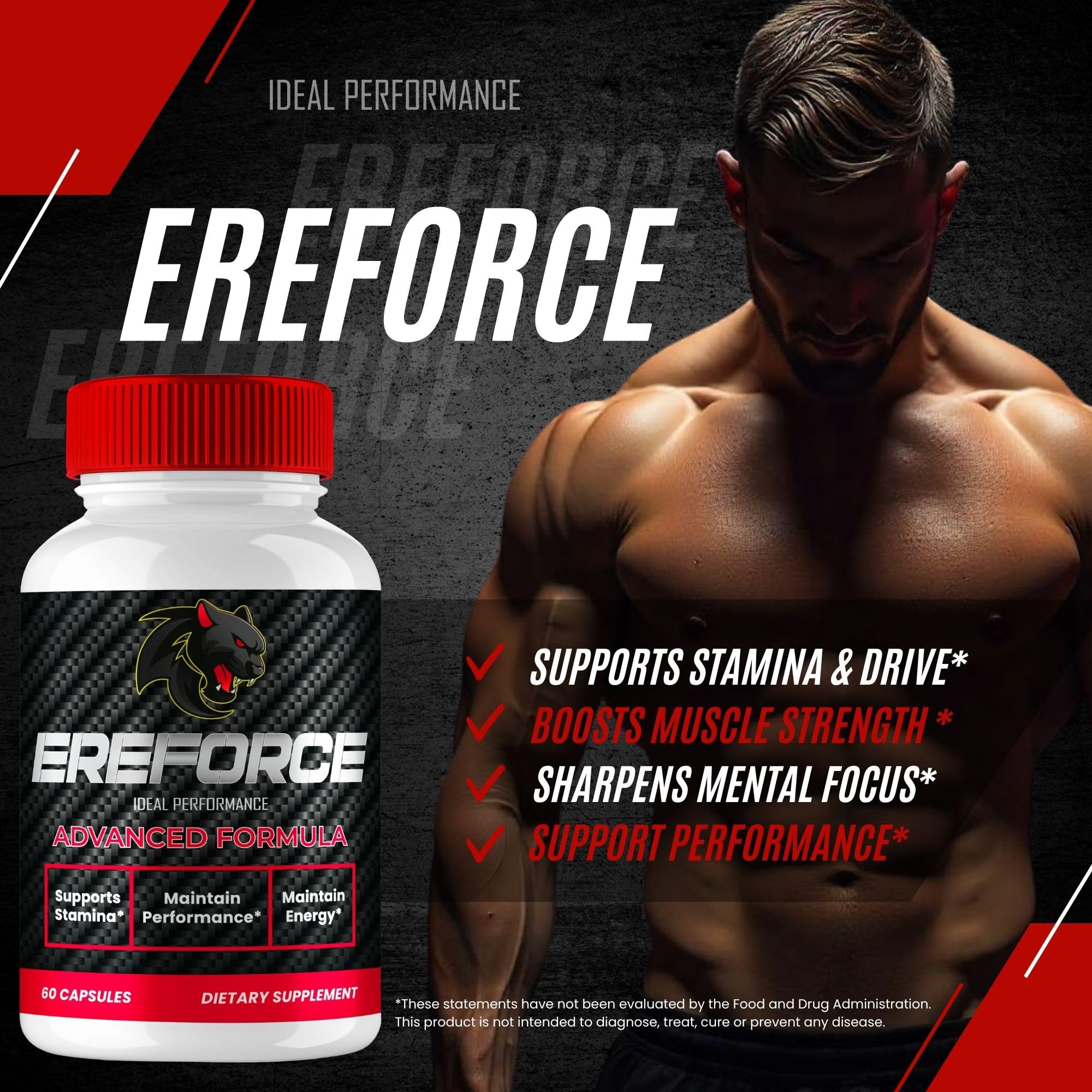 IDEAL PERFORMANCE Ereforce Capsules ingredients list on packaging