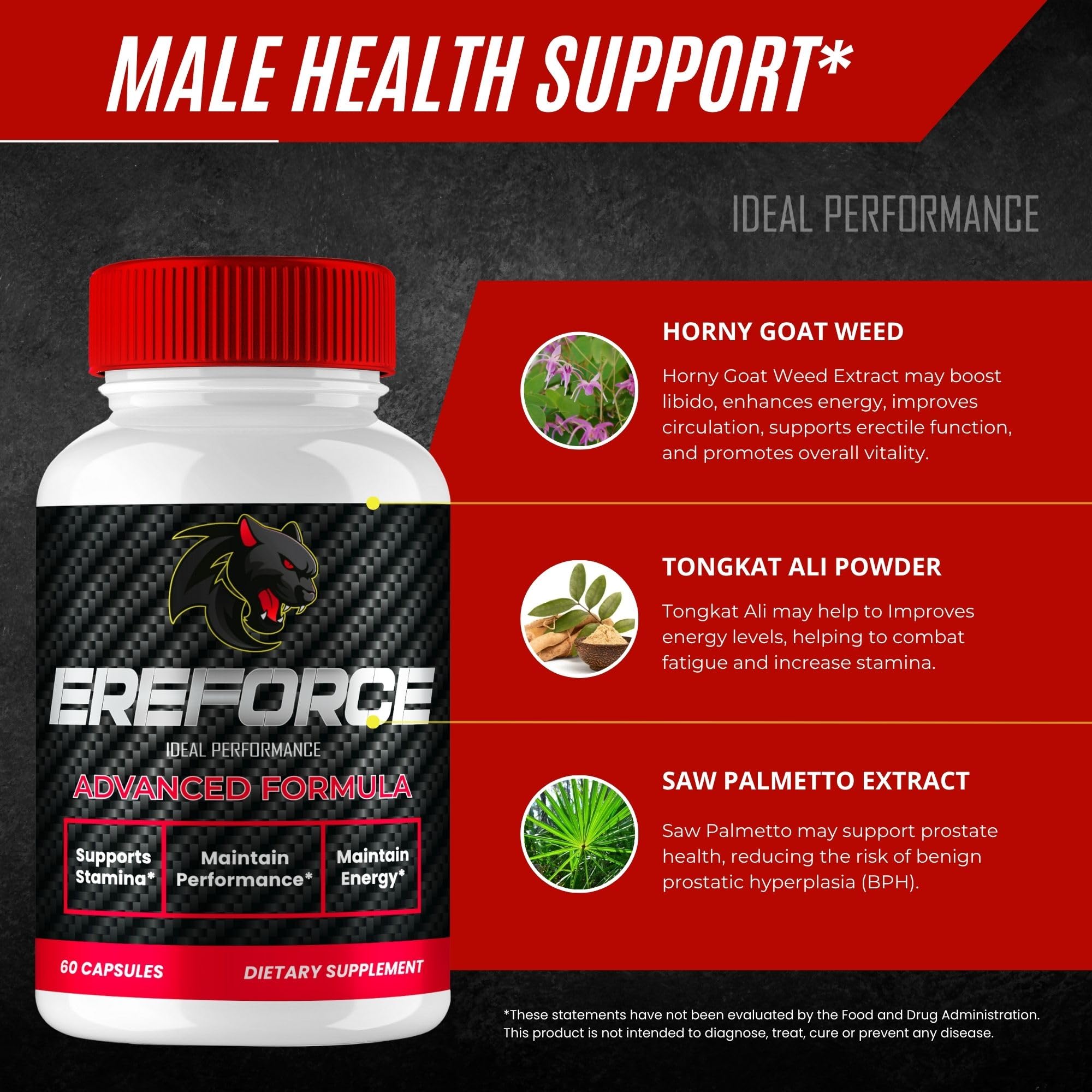 IDEAL PERFORMANCE Ereforce Capsules showing serving size information