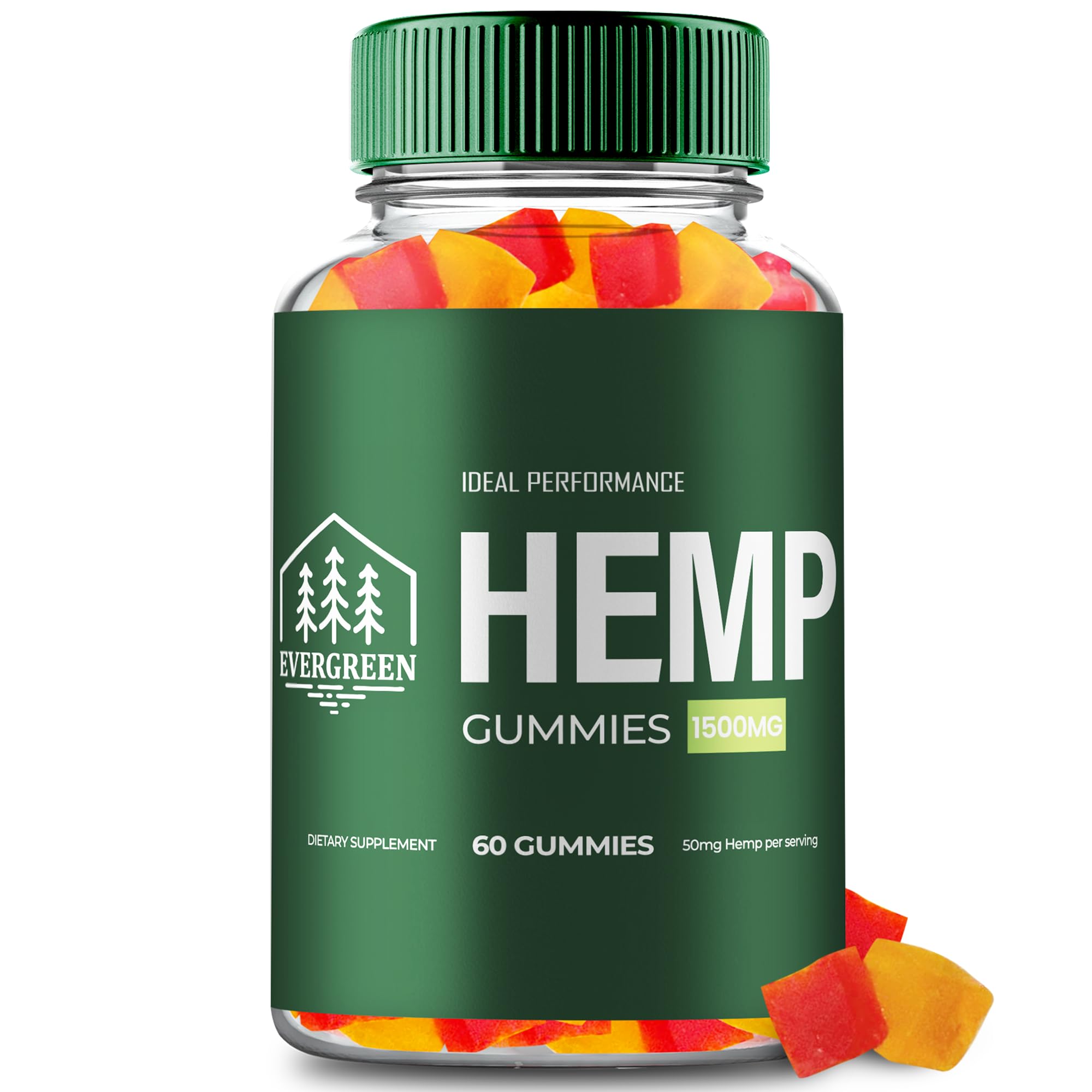 IDEAL PERFORMANCE Evergreen Hemp Gummies front view