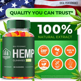IDEAL PERFORMANCE Evergreen Hemp Gummies with fresh hemp leaves