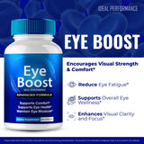 IDEAL PERFORMANCE Eye support Capsules opened bottle with capsules visible