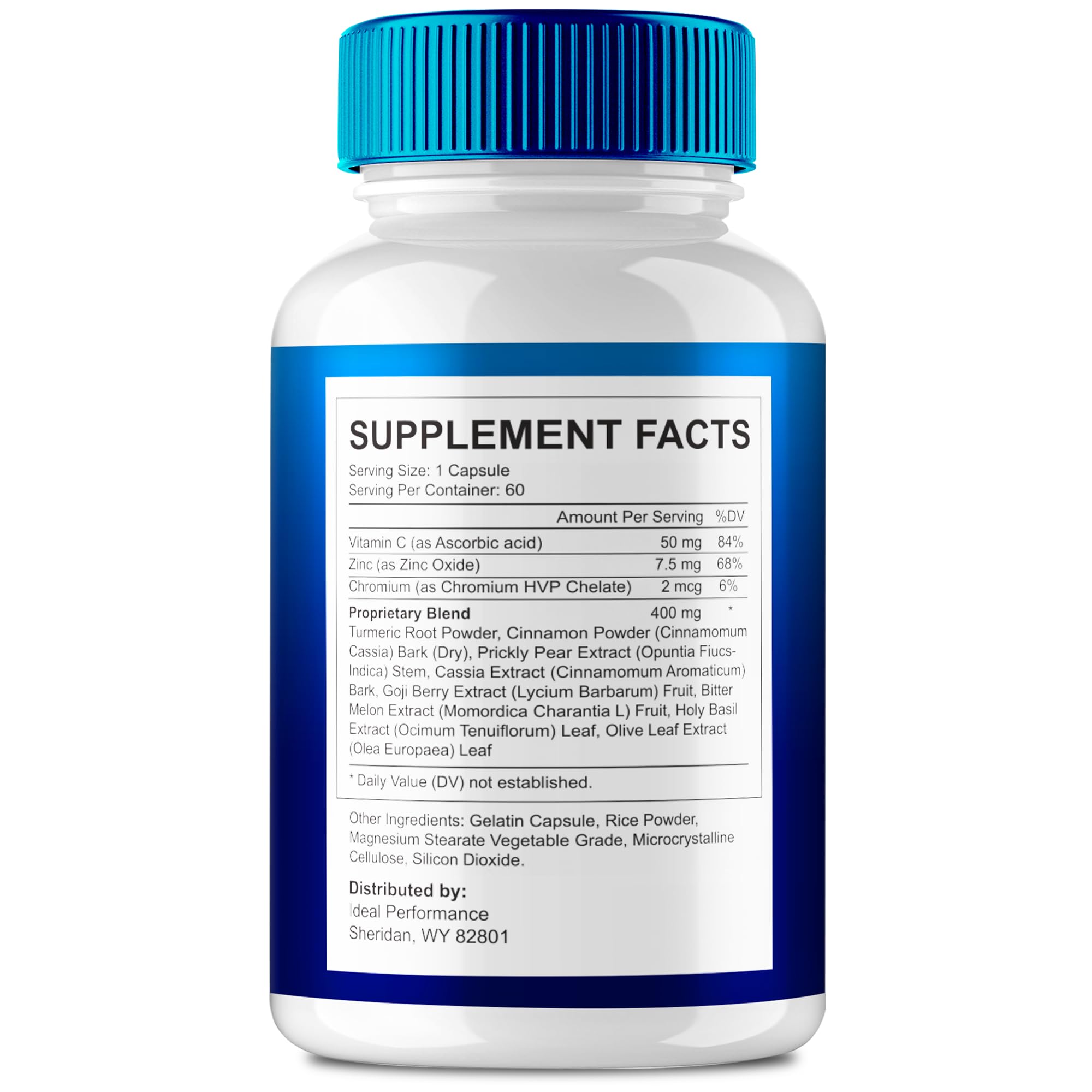 IDEAL PERFORMANCE Eye support Capsules side view showing label
