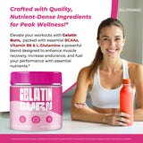 IDEAL PERFORMANCE Gelatin Burn Powder displayed with gym equipment