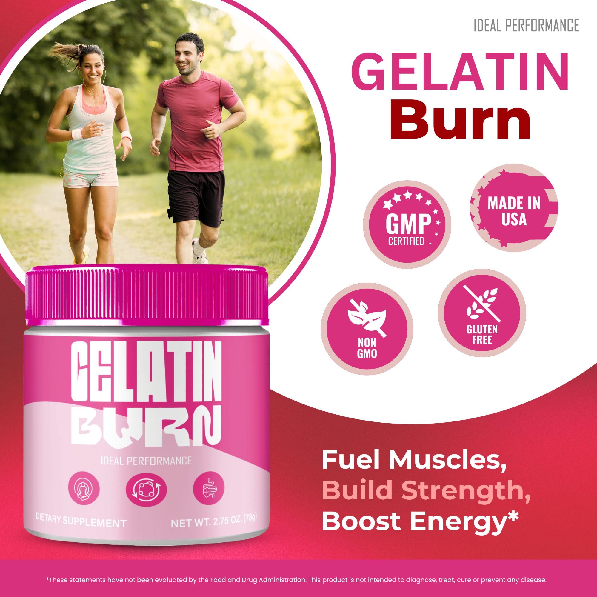 IDEAL PERFORMANCE Gelatin Burn Powder in a fitness setting