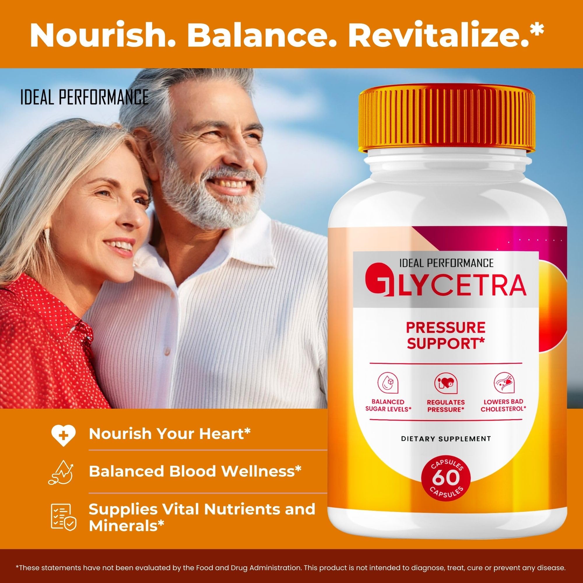 IDEAL PERFORMANCE Glycetra Advanced Blood Formula Capsules with dosage information