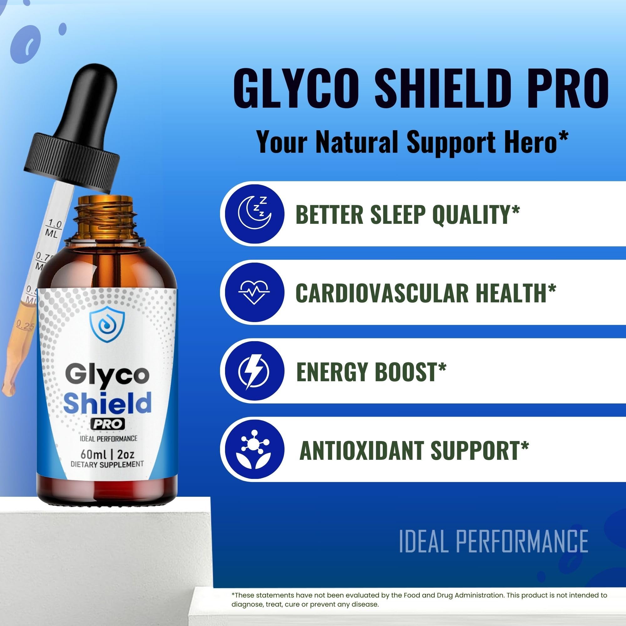 IDEAL PERFORMANCE Glyco Shield Drops 113g bottle cap
