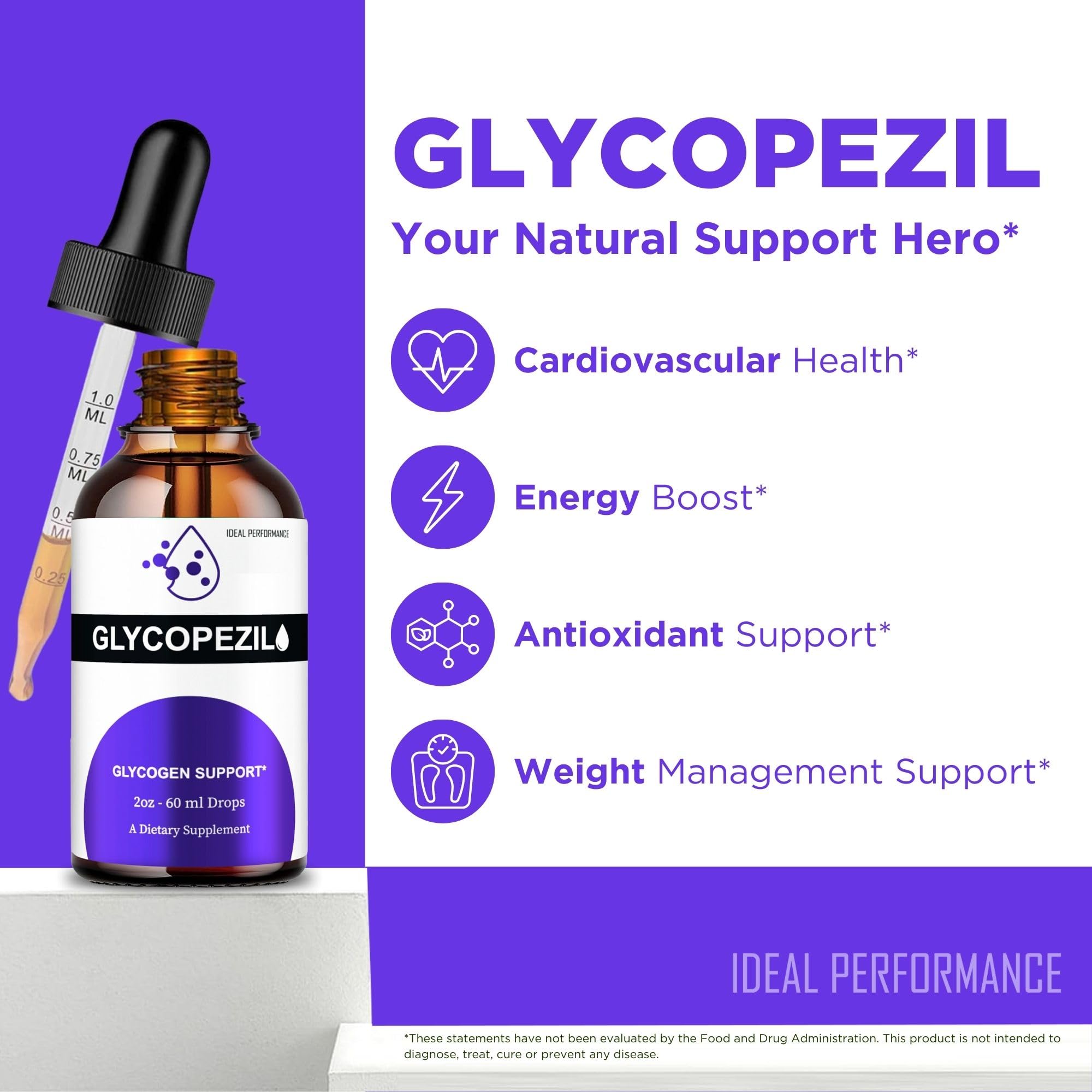 IDEAL PERFORMANCE Glycopezil Drops close-up of dropper