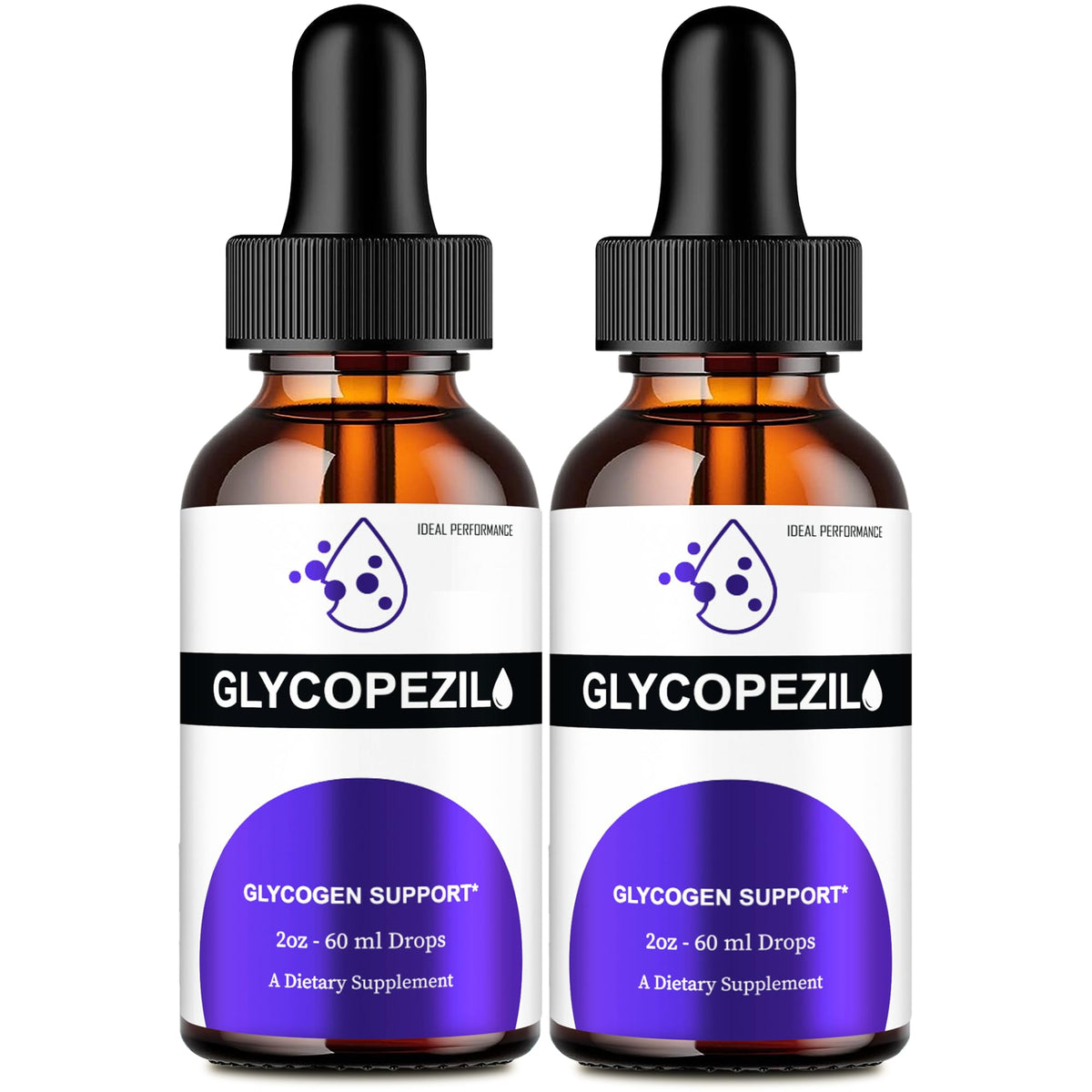 IDEAL PERFORMANCE Glycopezil Drops front view with dropper