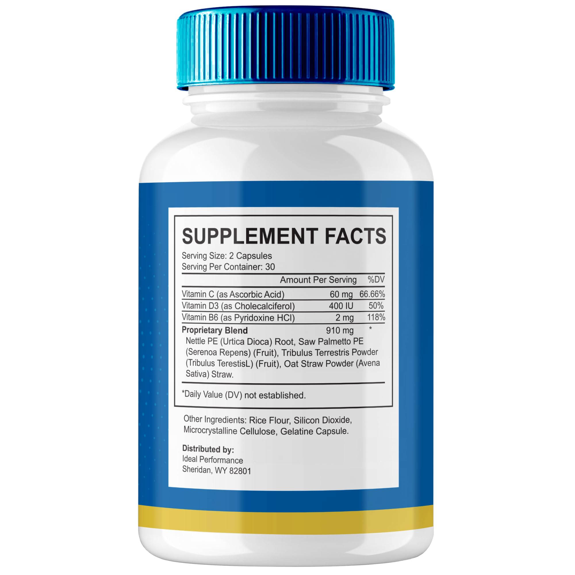 IDEAL PERFORMANCE Jertaris Prostate Health Supplement side view