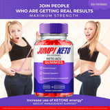 IDEAL PERFORMANCE Jump Keto Gummies displayed with fresh fruits