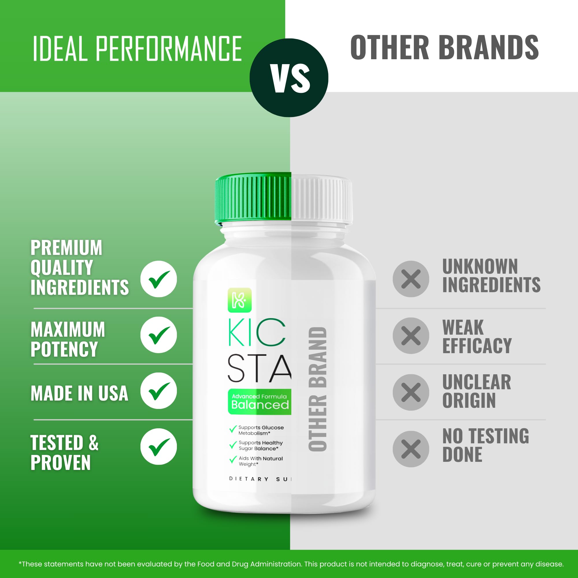 IDEAL PERFORMANCE Kick Start Capsules displayed on a wooden table