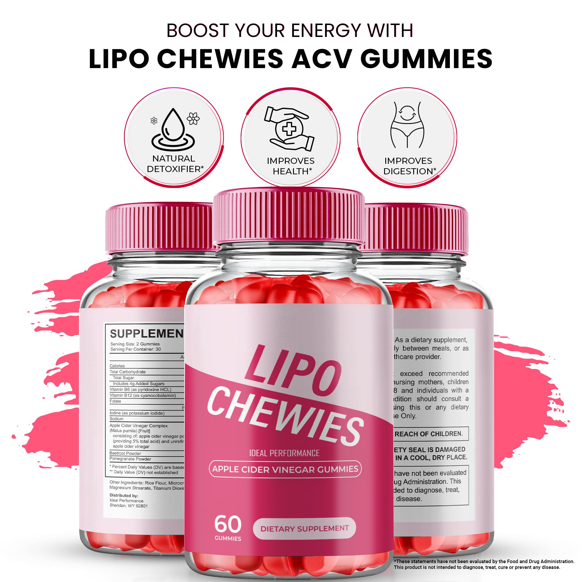 IDEAL PERFORMANCE Lipo Chewies Gummies in a bowl