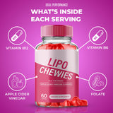 IDEAL PERFORMANCE Lipo Chewies Gummies with fresh fruit