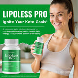 IDEAL PERFORMANCE Lipo Less Capsules displayed with a measuring spoon