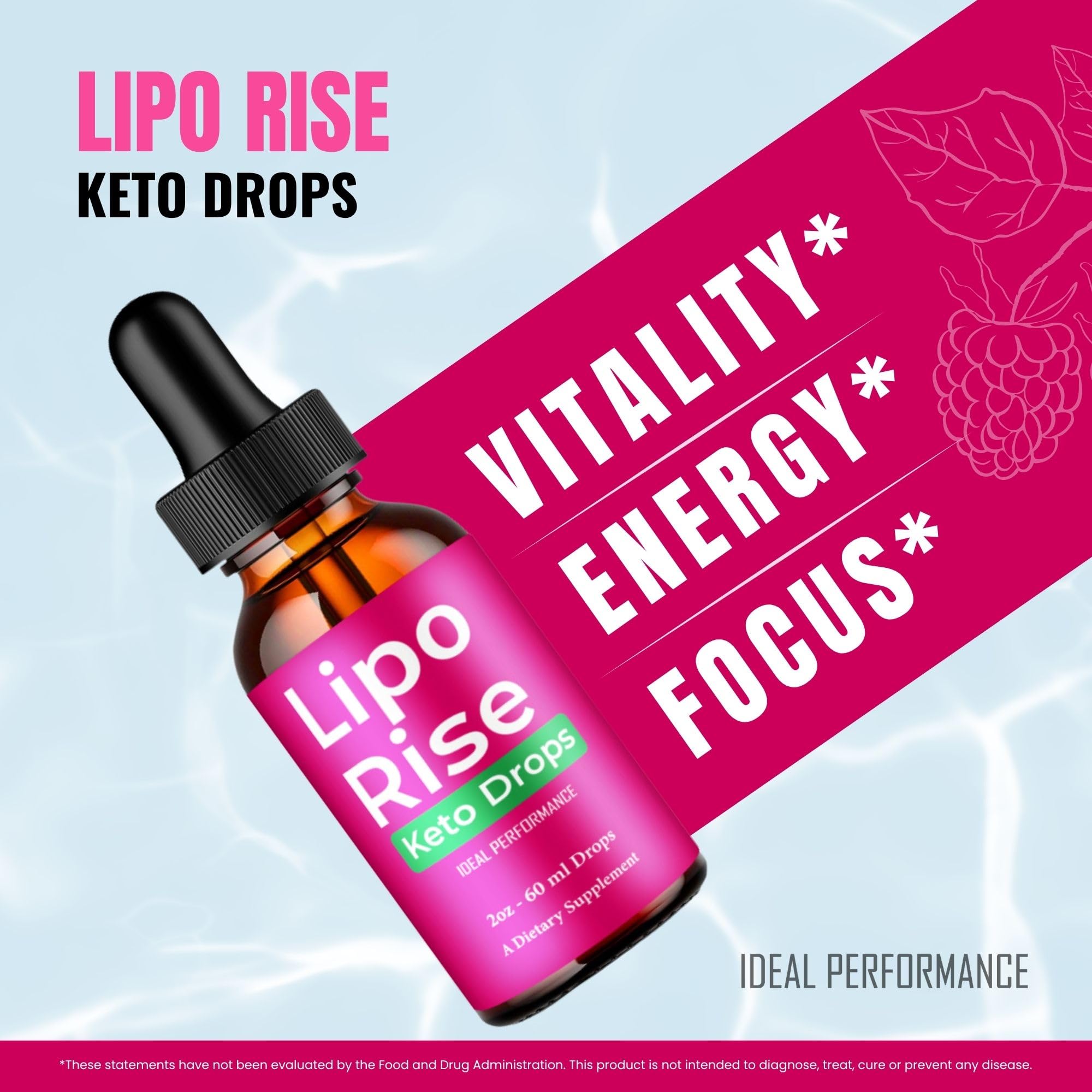 IDEAL PERFORMANCE Lipo Rise Drops liquid in dropper