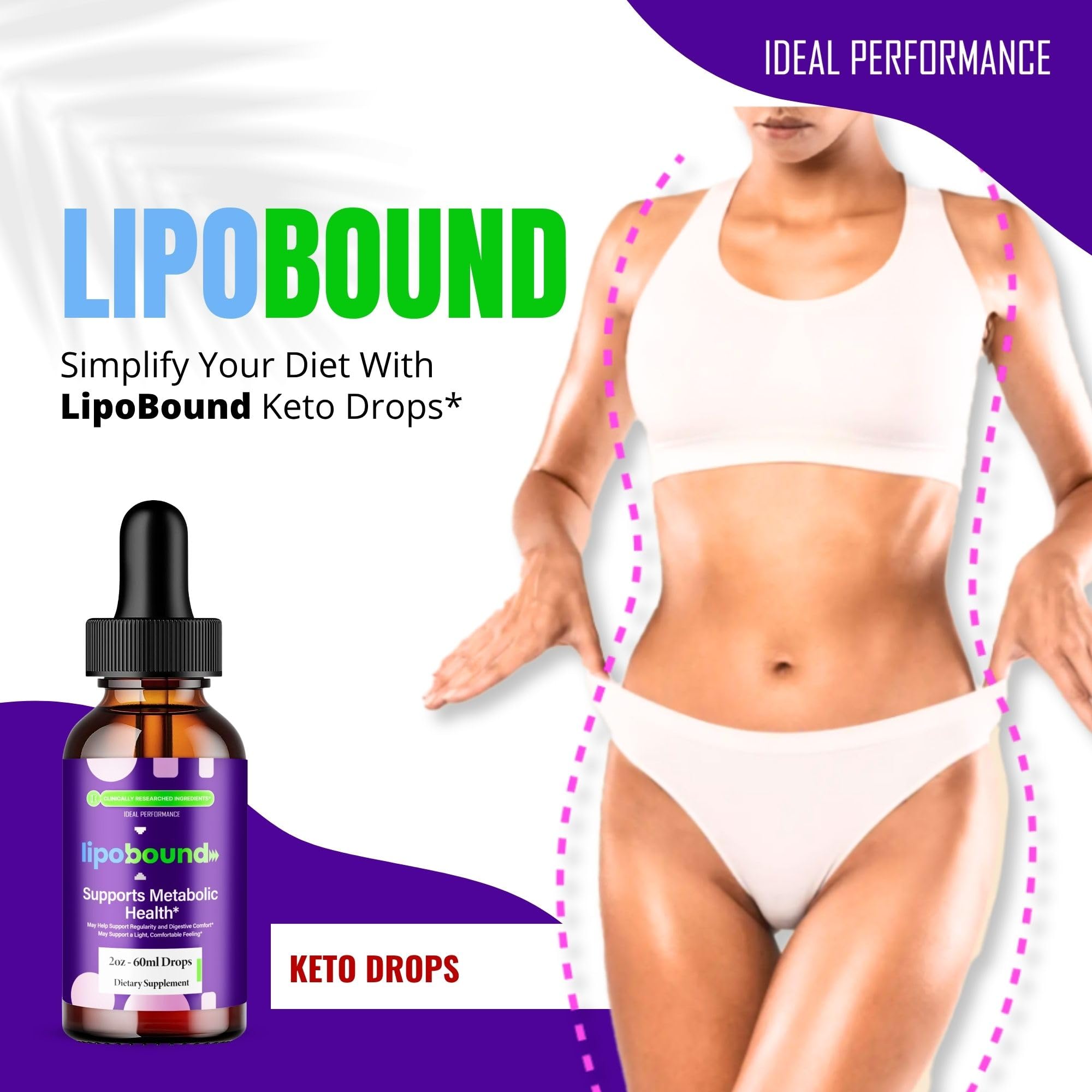 IDEAL PERFORMANCE Lipobound Drops in hand for dosage