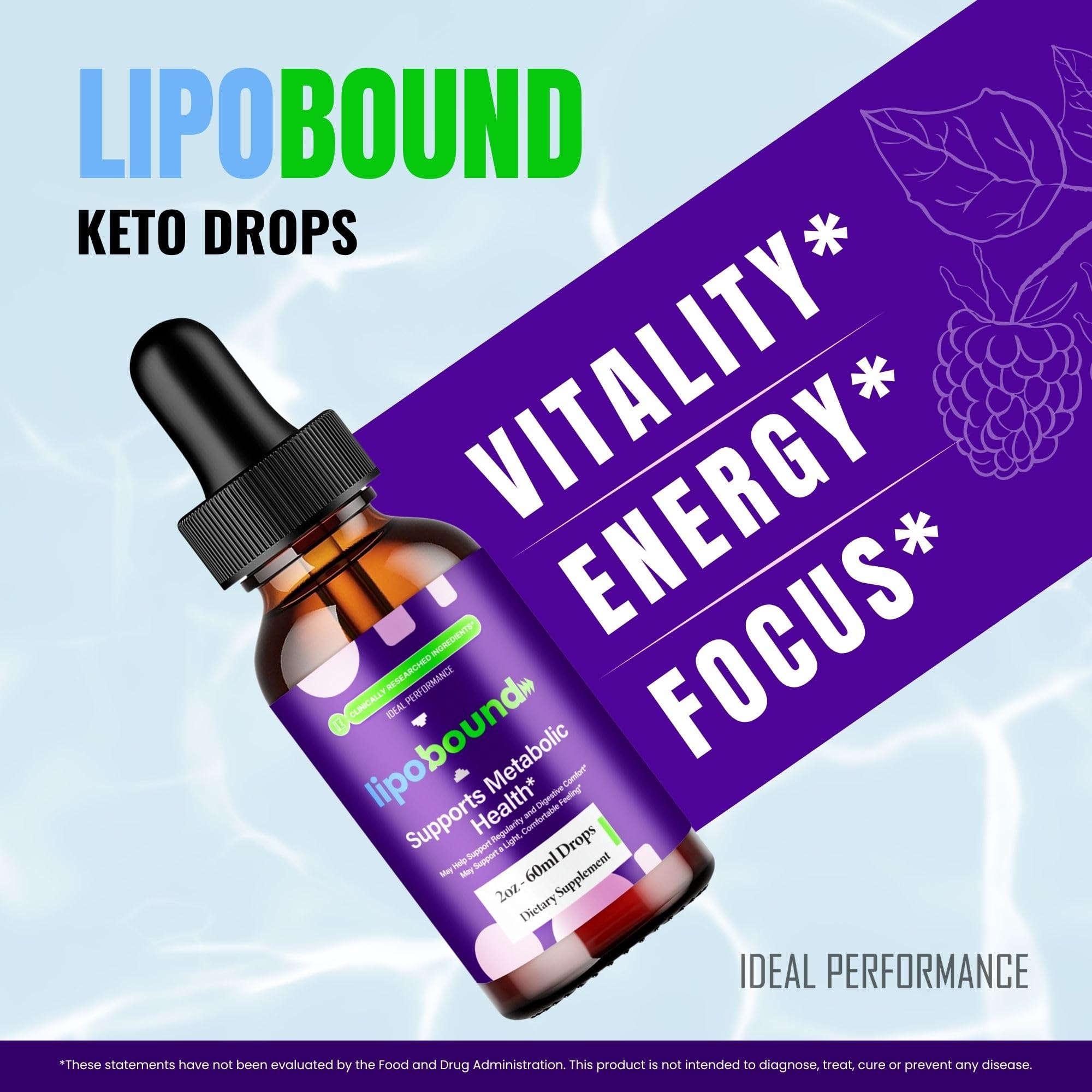 IDEAL PERFORMANCE Lipobound Drops lifestyle scene on kitchen counter