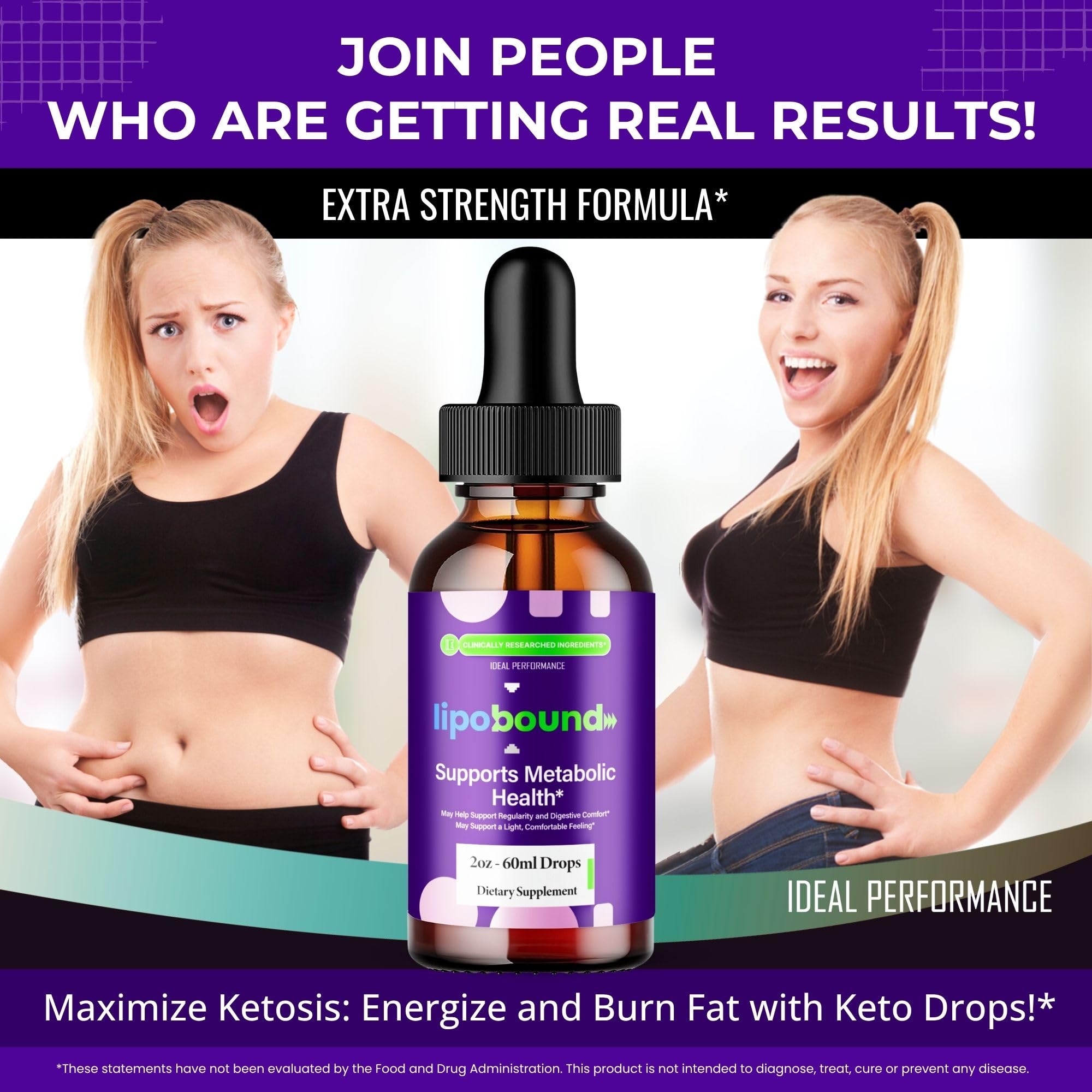 IDEAL PERFORMANCE Lipobound Drops with fitness accessories