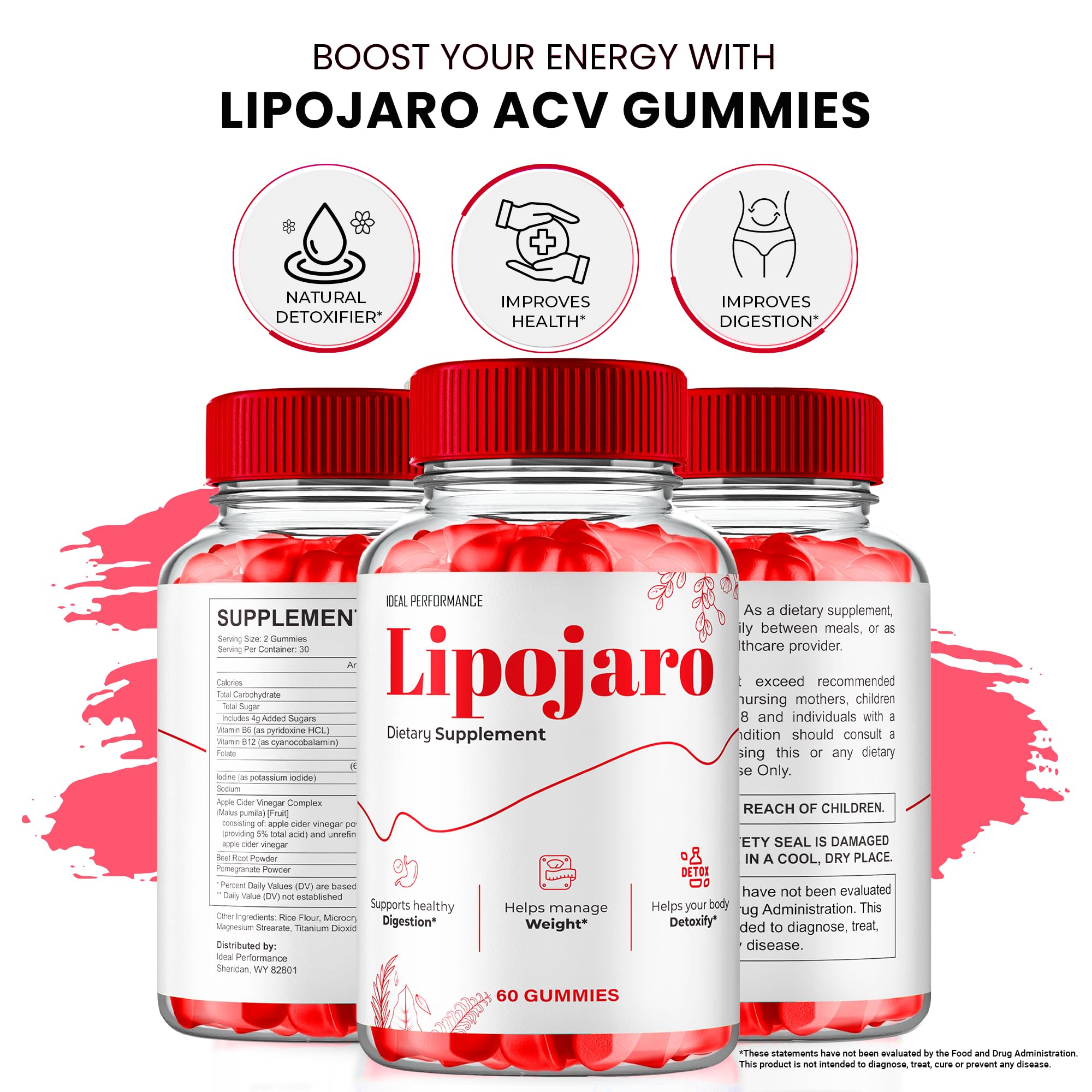 IDEAL PERFORMANCE LipoJaro Keto ACV Gummies nutrition facts