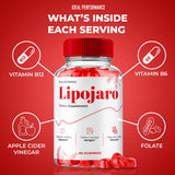 IDEAL PERFORMANCE LipoJaro Keto ACV Gummies with a measuring spoon