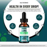 IDEAL PERFORMANCE Lung Restore Drops back view with ingredients