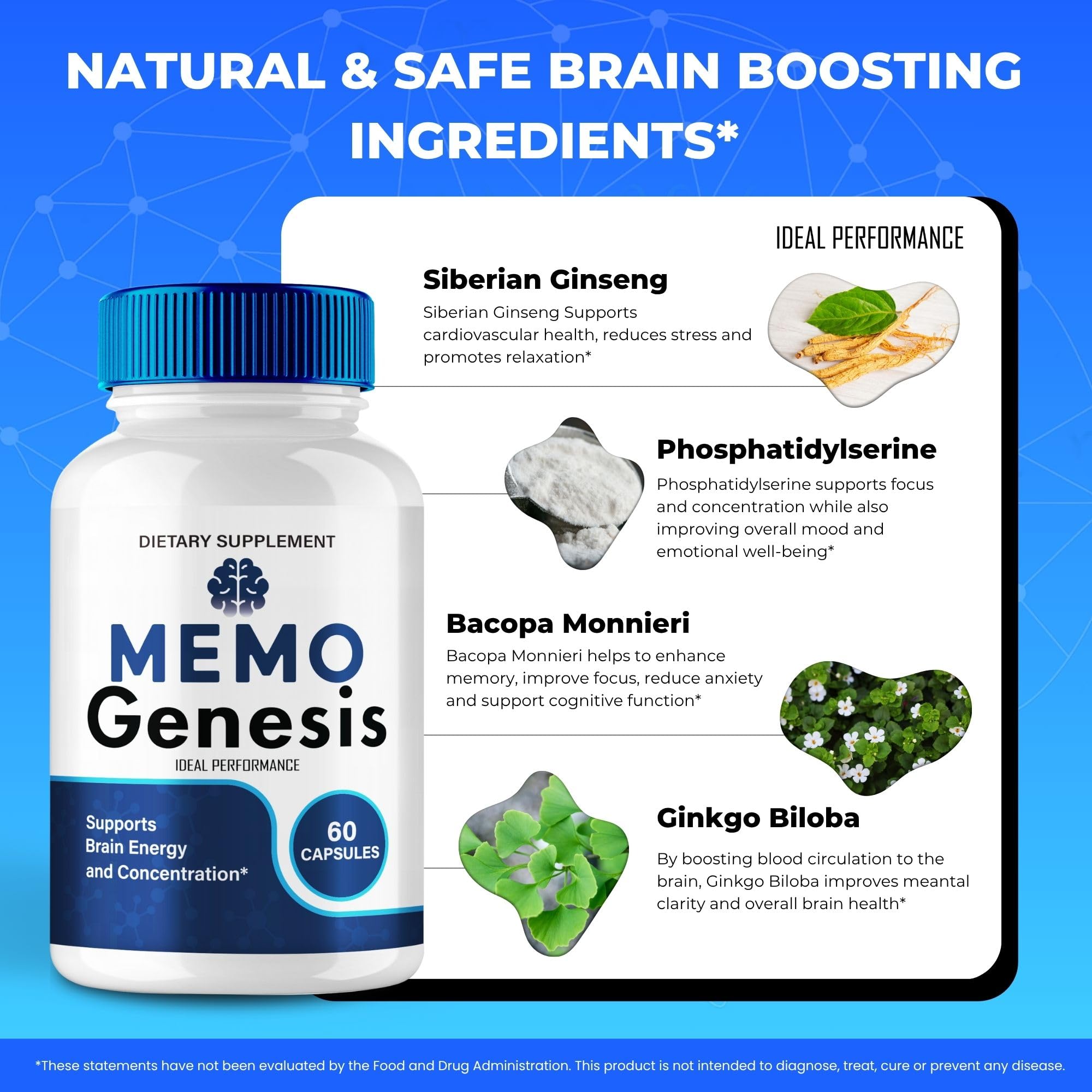 IDEAL PERFORMANCE Memo Genesis Capsules close-up of pills