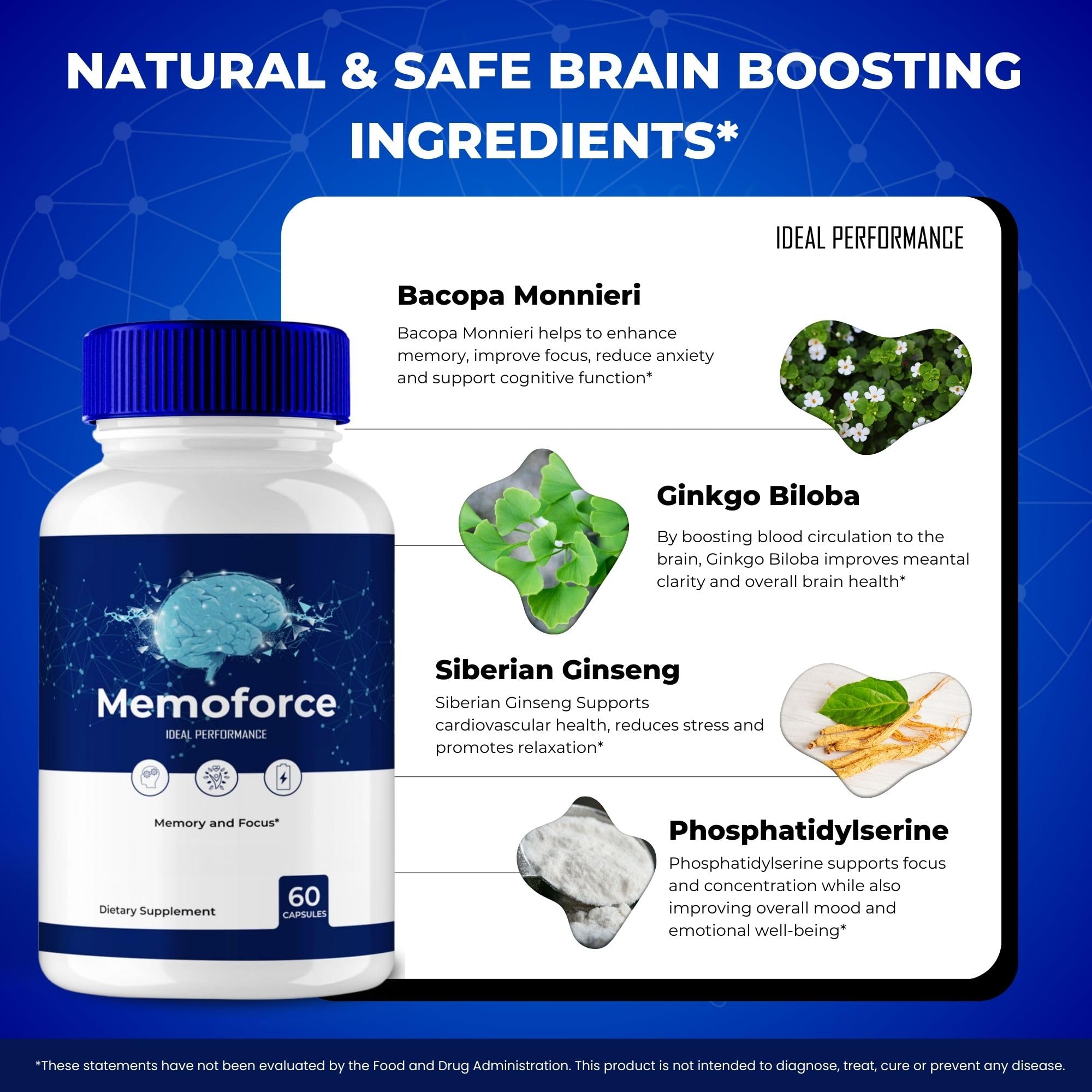 IDEAL PERFORMANCE Memoforce Capsules open bottle showing capsules