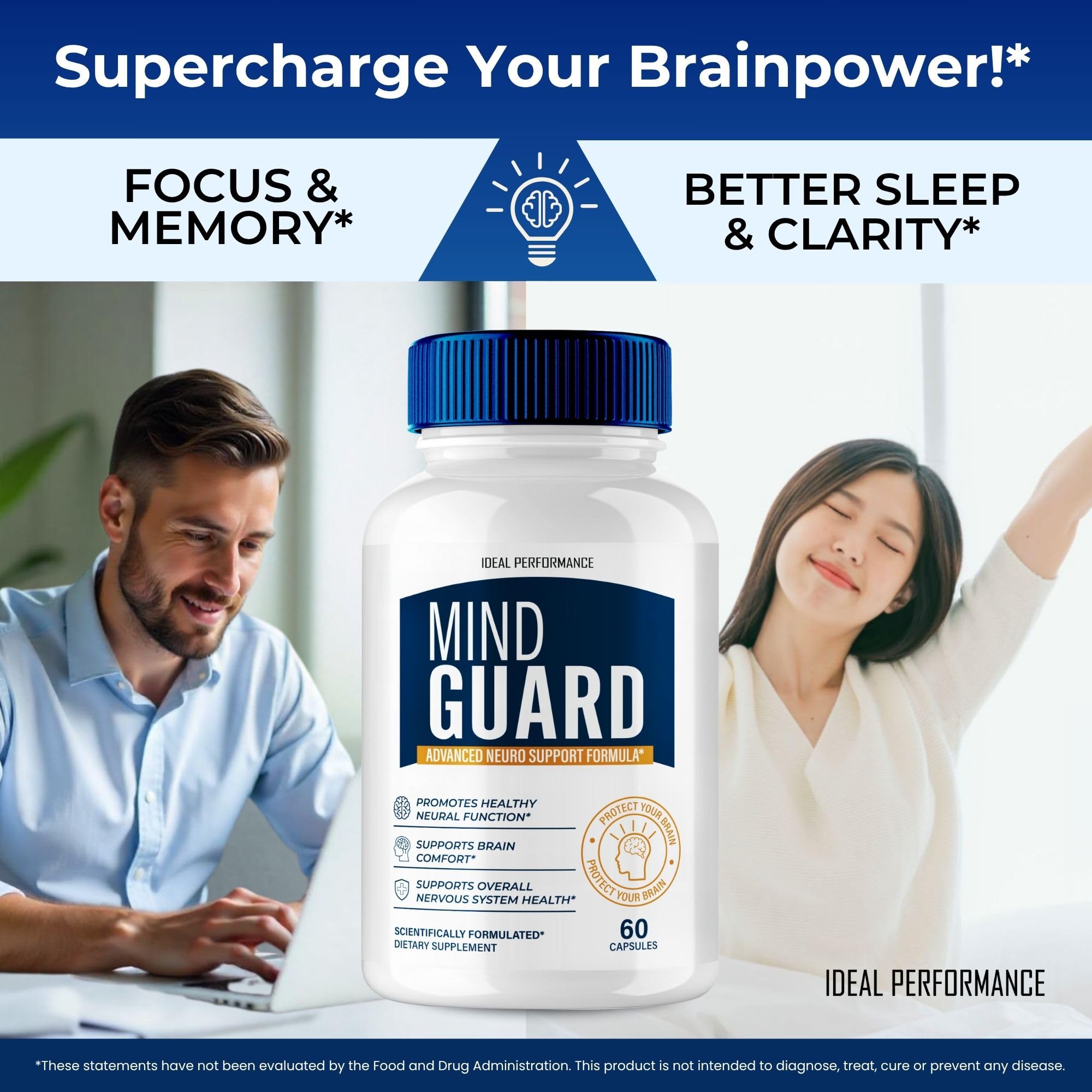 IDEAL PERFORMANCE Mind Guard Brain Supplement Capsules close-up