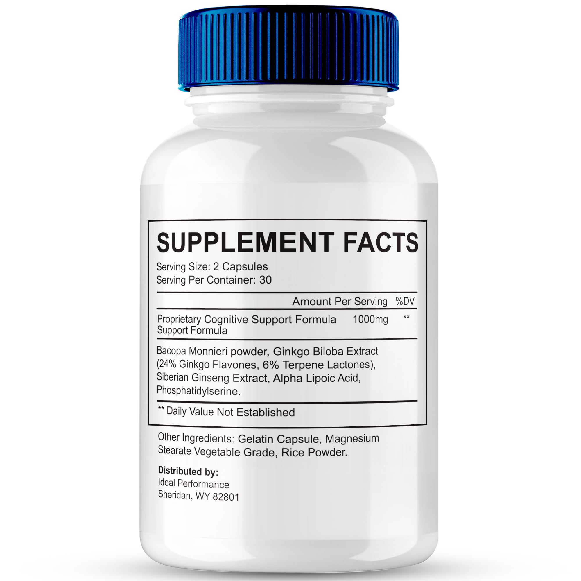 IDEAL PERFORMANCE Mind Guard Brain Supplement Capsules side view