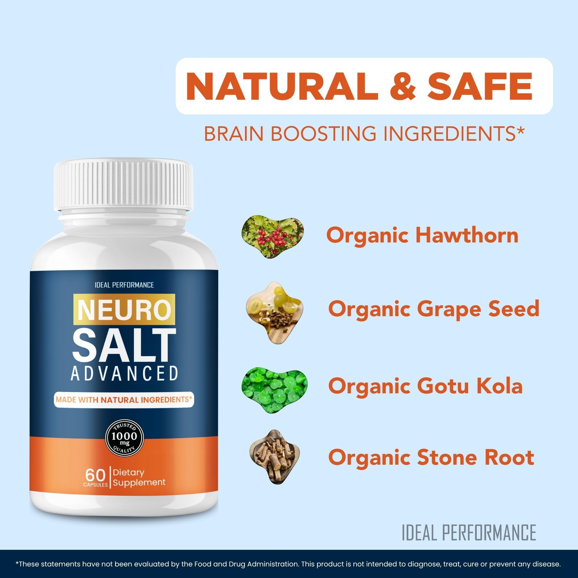 IDEAL PERFORMANCE Neuro Salt Capsules with measuring spoon