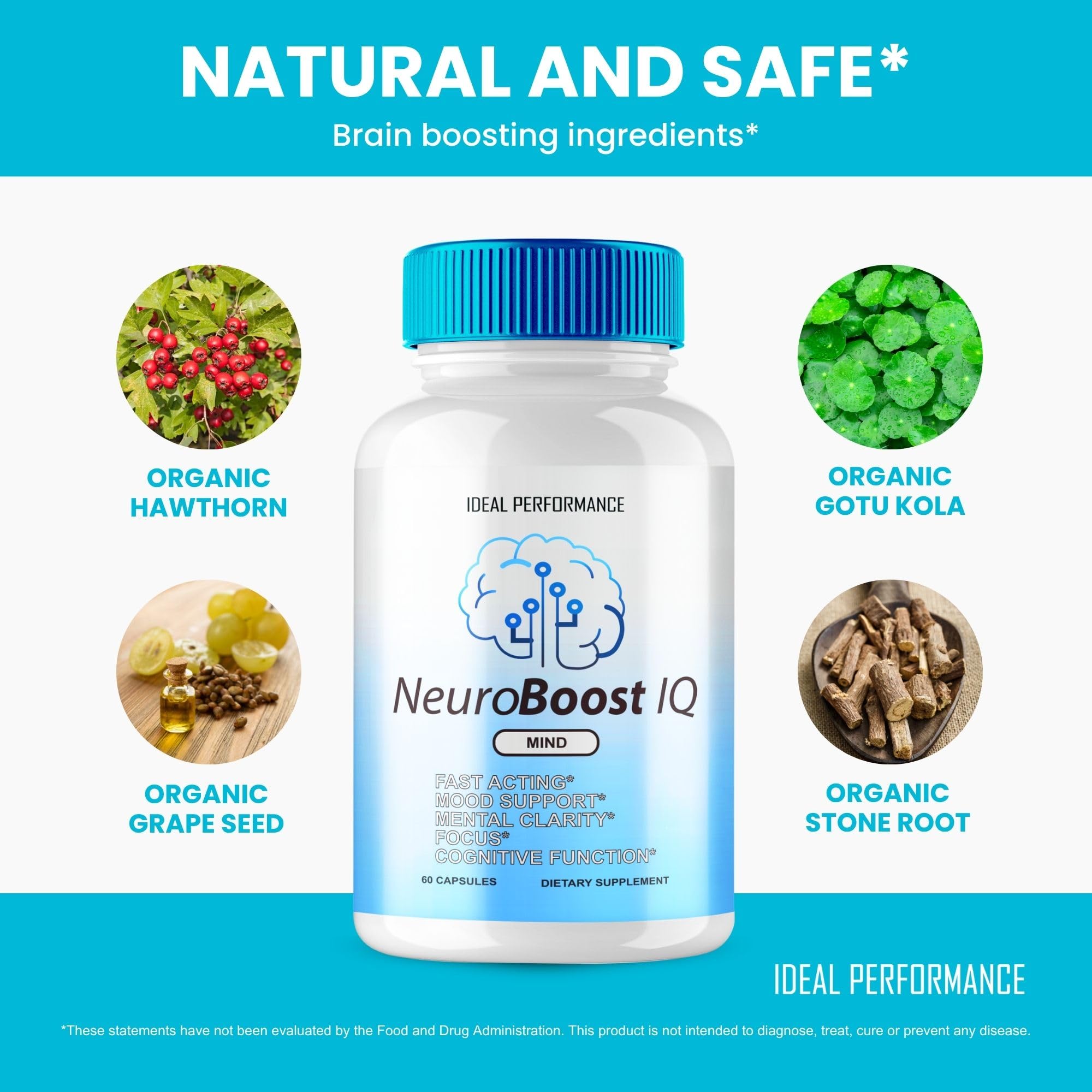 IDEAL PERFORMANCE Neuro support IQ Brain Supplement packaging