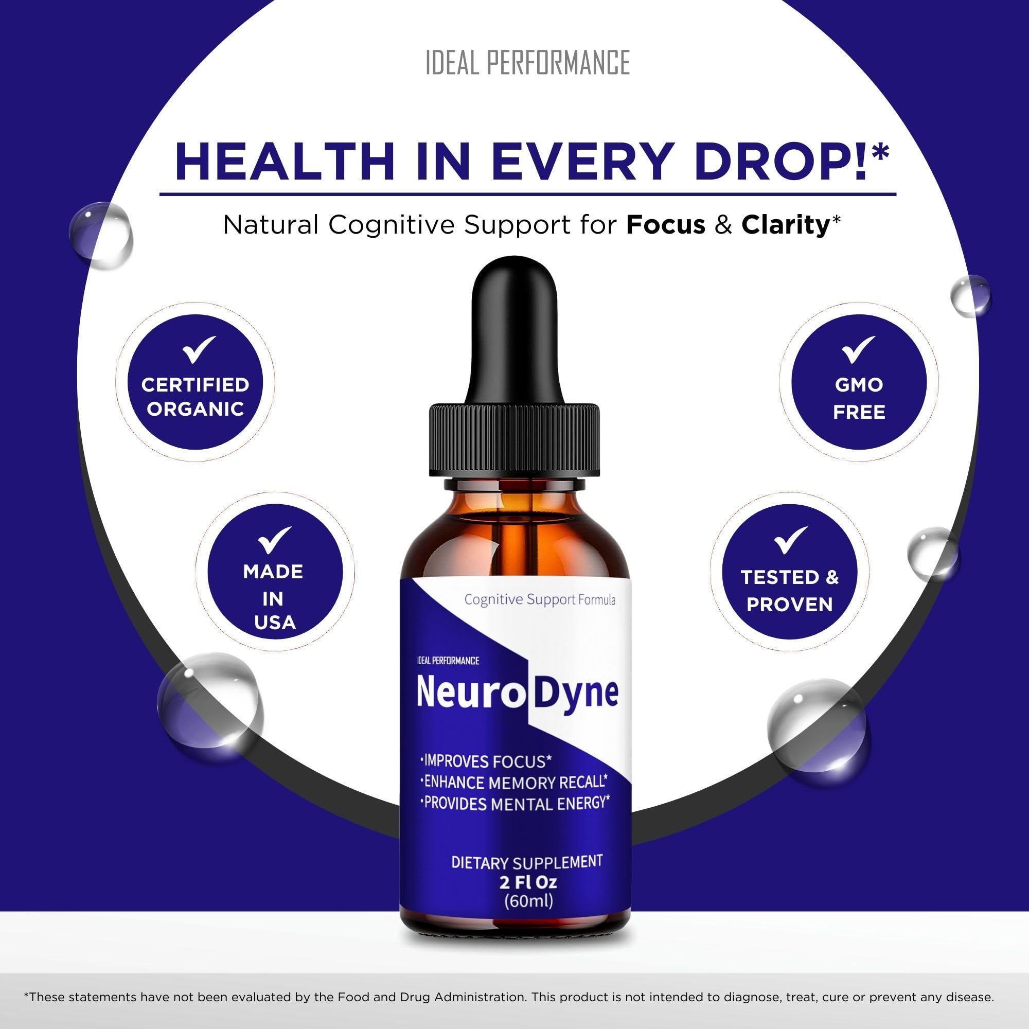 IDEAL PERFORMANCE Neurodyne Drops lifestyle scene on a desk