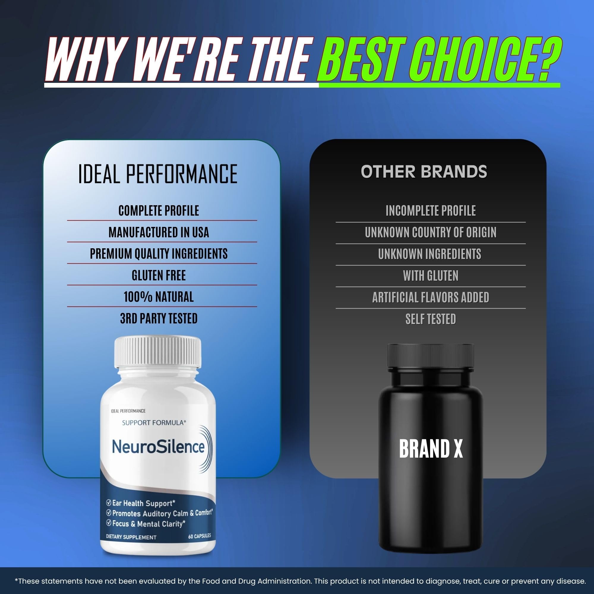 IDEAL PERFORMANCE Neurosilence Capsules packaging details