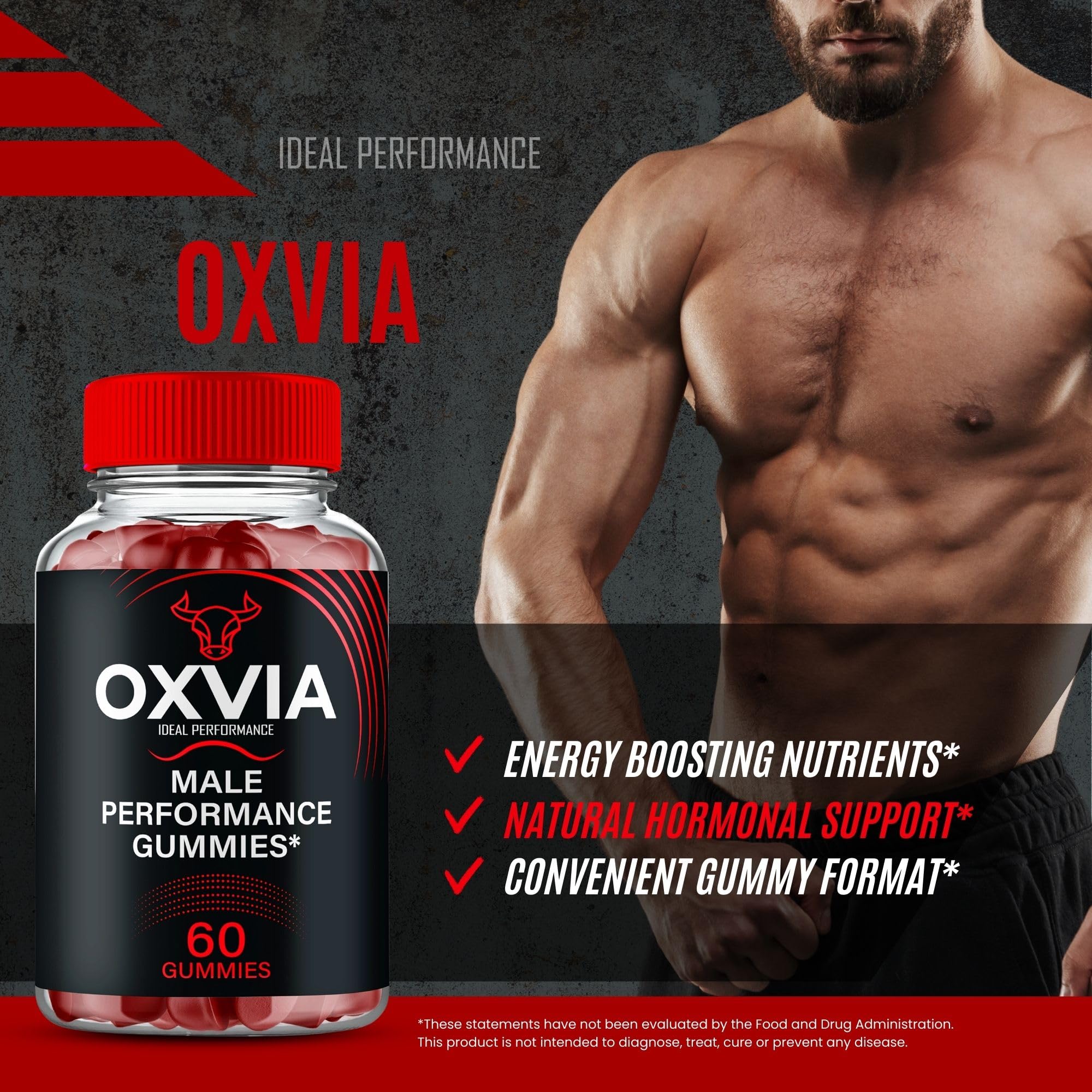 IDEAL PERFORMANCE Oxvia Male Performance Gummies in hand