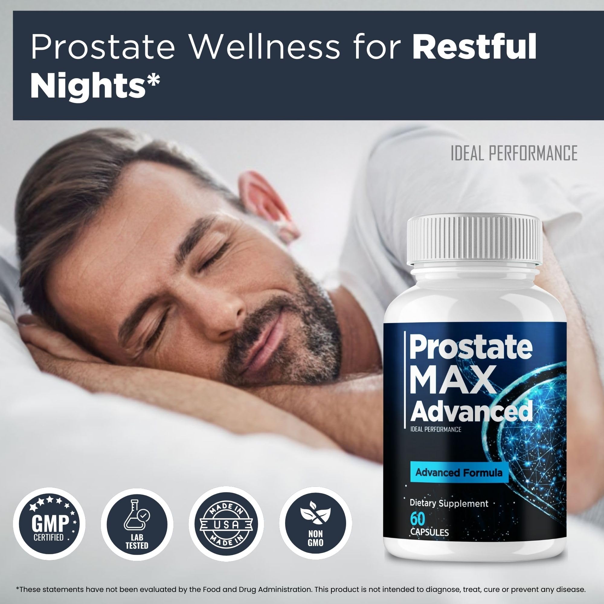 IDEAL PERFORMANCE Prostate Max Advanced Capsules with measuring scoop