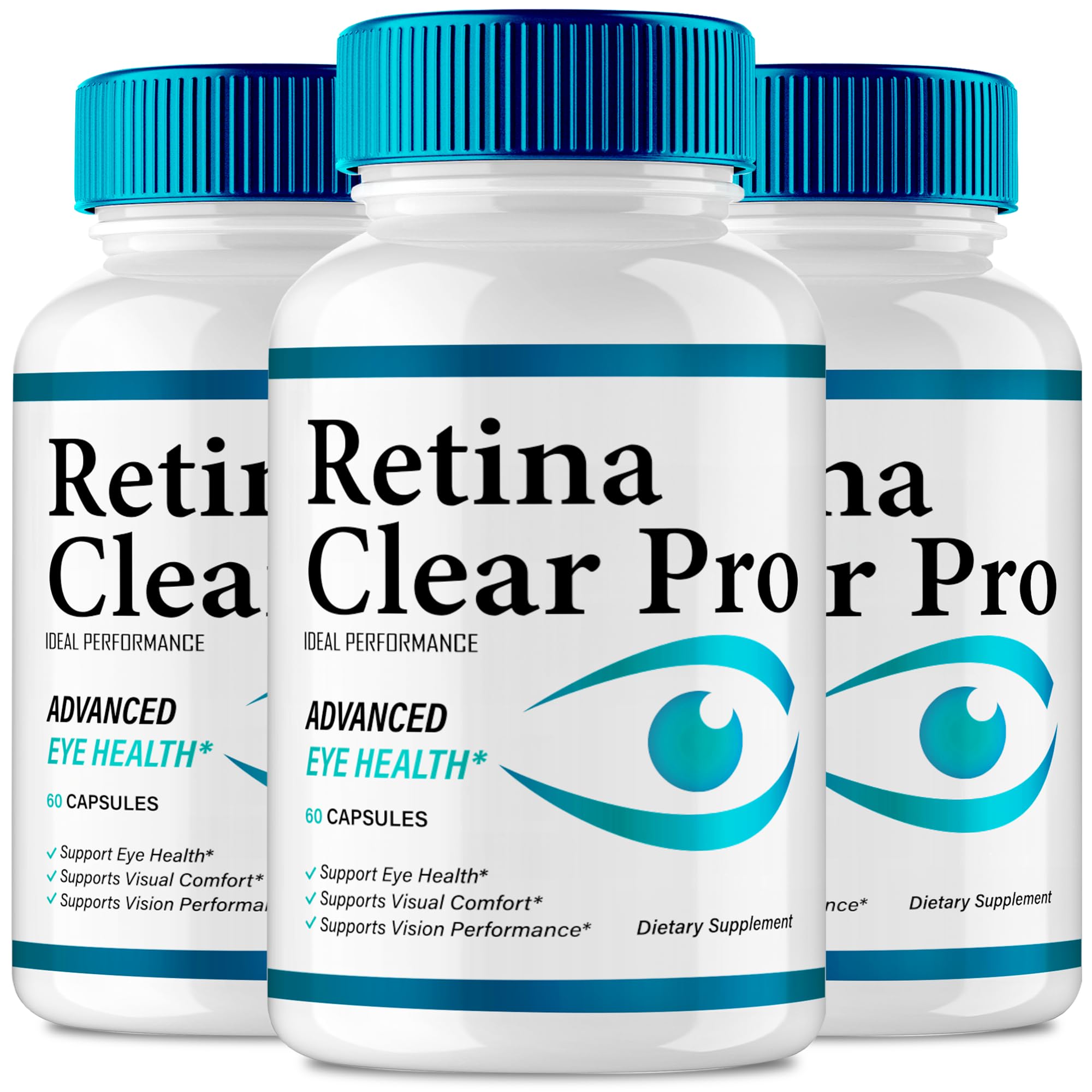 IDEAL PERFORMANCE Retina Clear Eye Supplement 255g capsule bottle front view