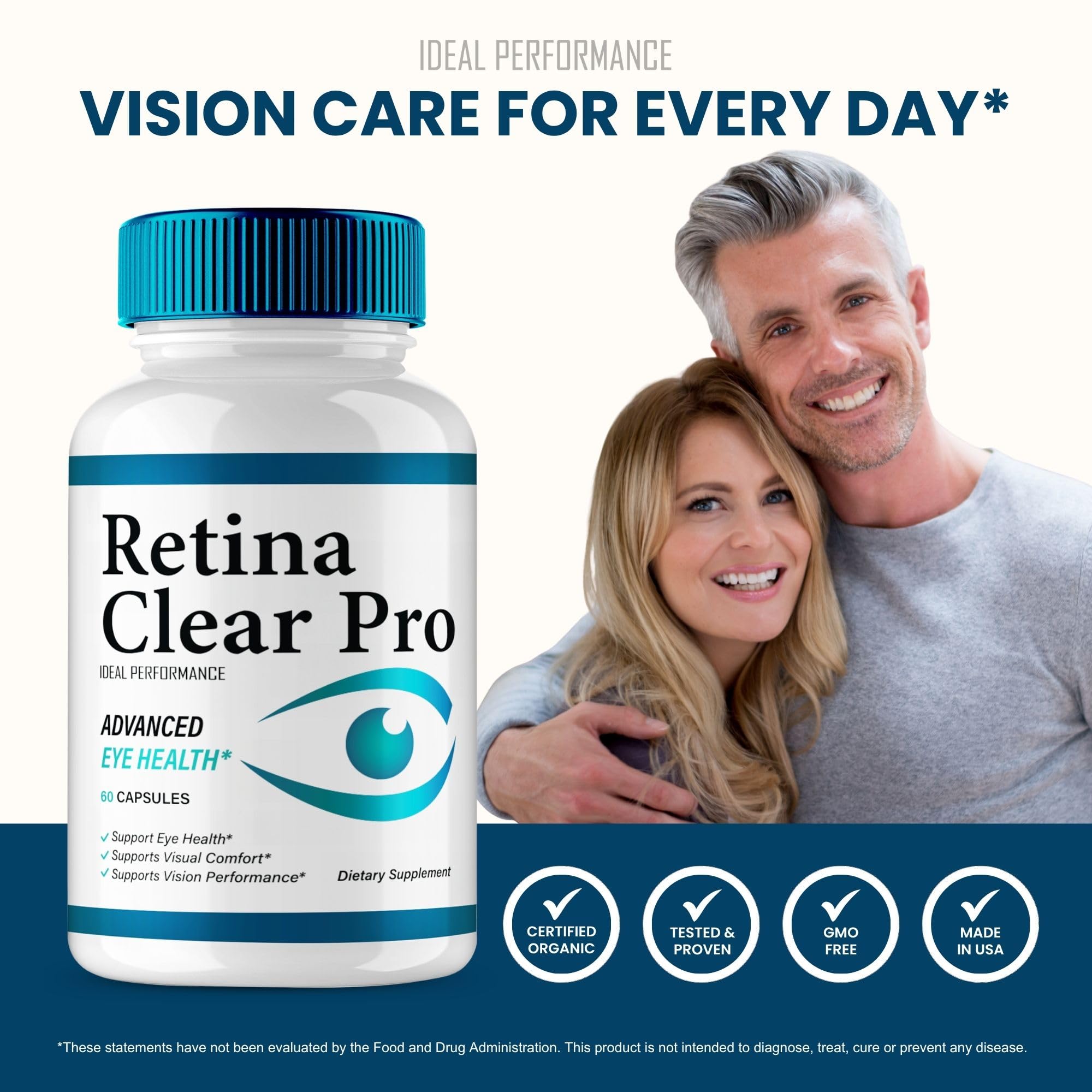 IDEAL PERFORMANCE Retina Clear Eye Supplement ingredients label