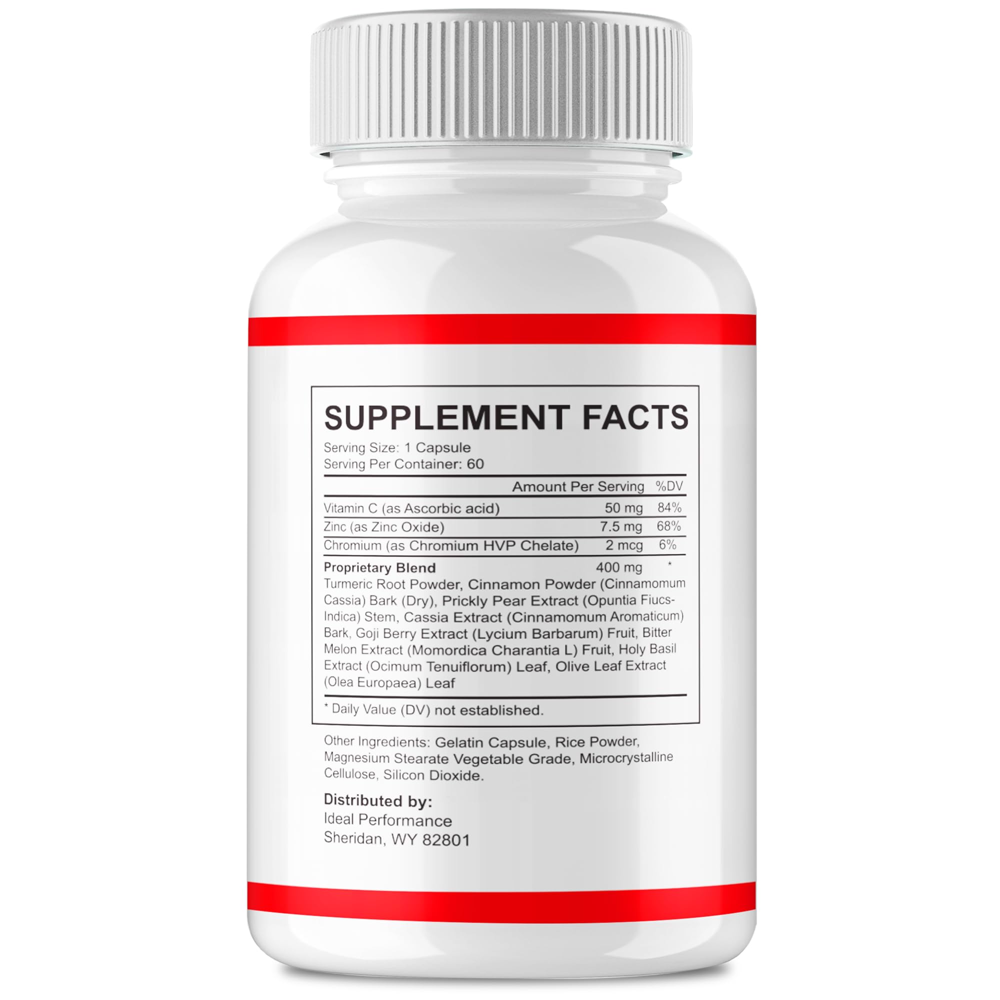 IDEAL PERFORMANCE Sugar Delete Capsules side view showing dosage