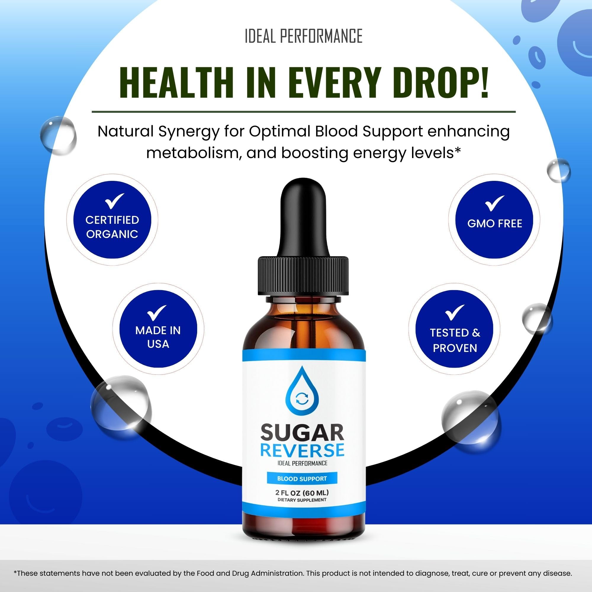 IDEAL PERFORMANCE Sugar Reverse Liquid Drops supplement in use