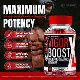 IDEAL PERFORMANCE Vigor support Gummies with a hand for size comparison