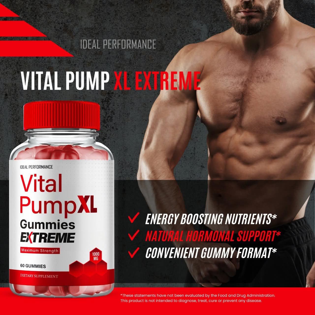 IDEAL PERFORMANCE Vital PumpXL Gummies in a hand
