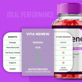 IDEAL PERFORMANCE VItaRenew ACV Gummies back view showing ingredients