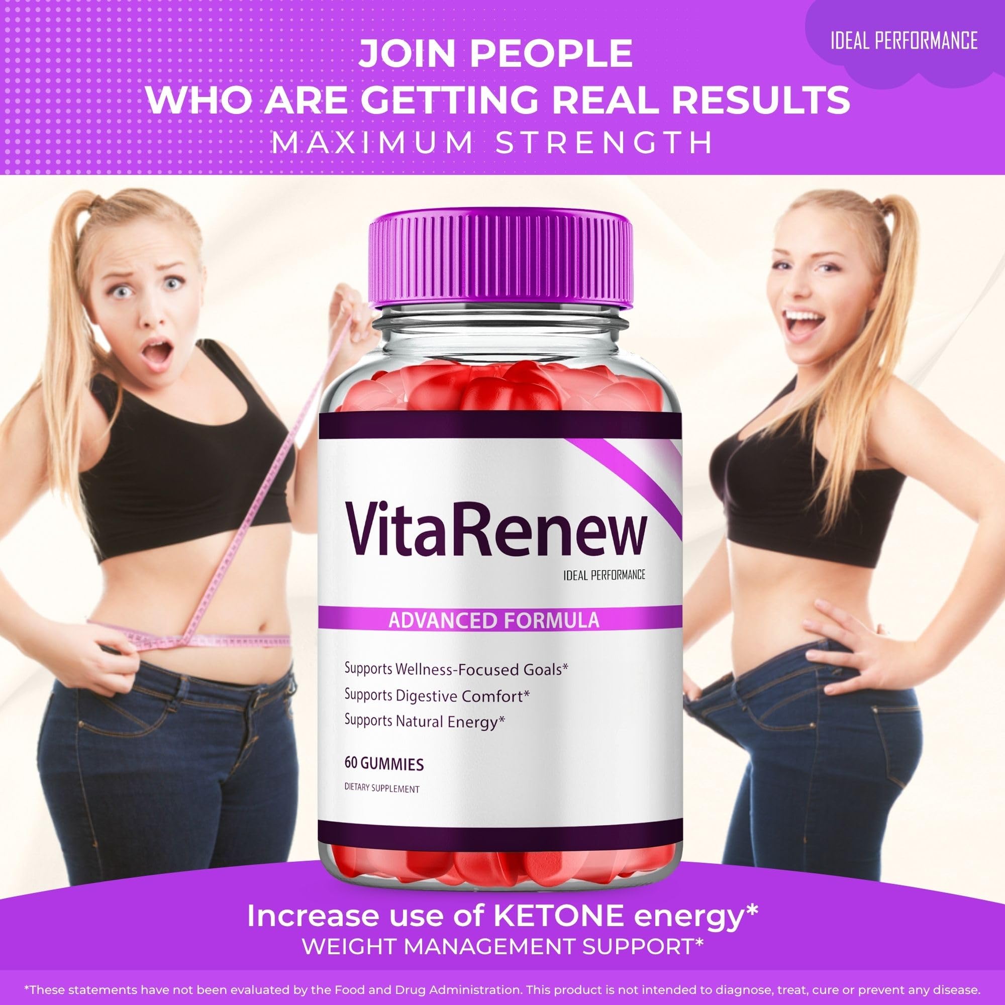 IDEAL PERFORMANCE VItaRenew ACV Gummies with measuring spoon