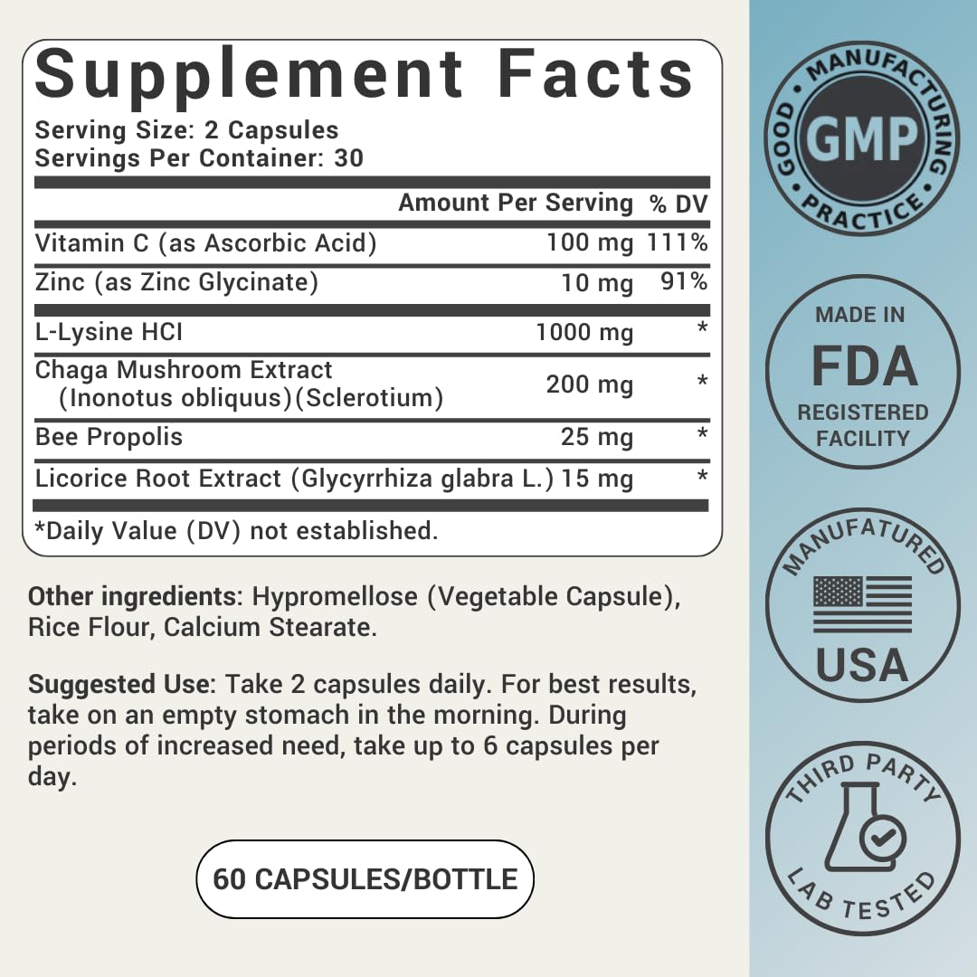 Ideal Wellness L-Lysine Supplement 1000mg capsules on a wooden table
