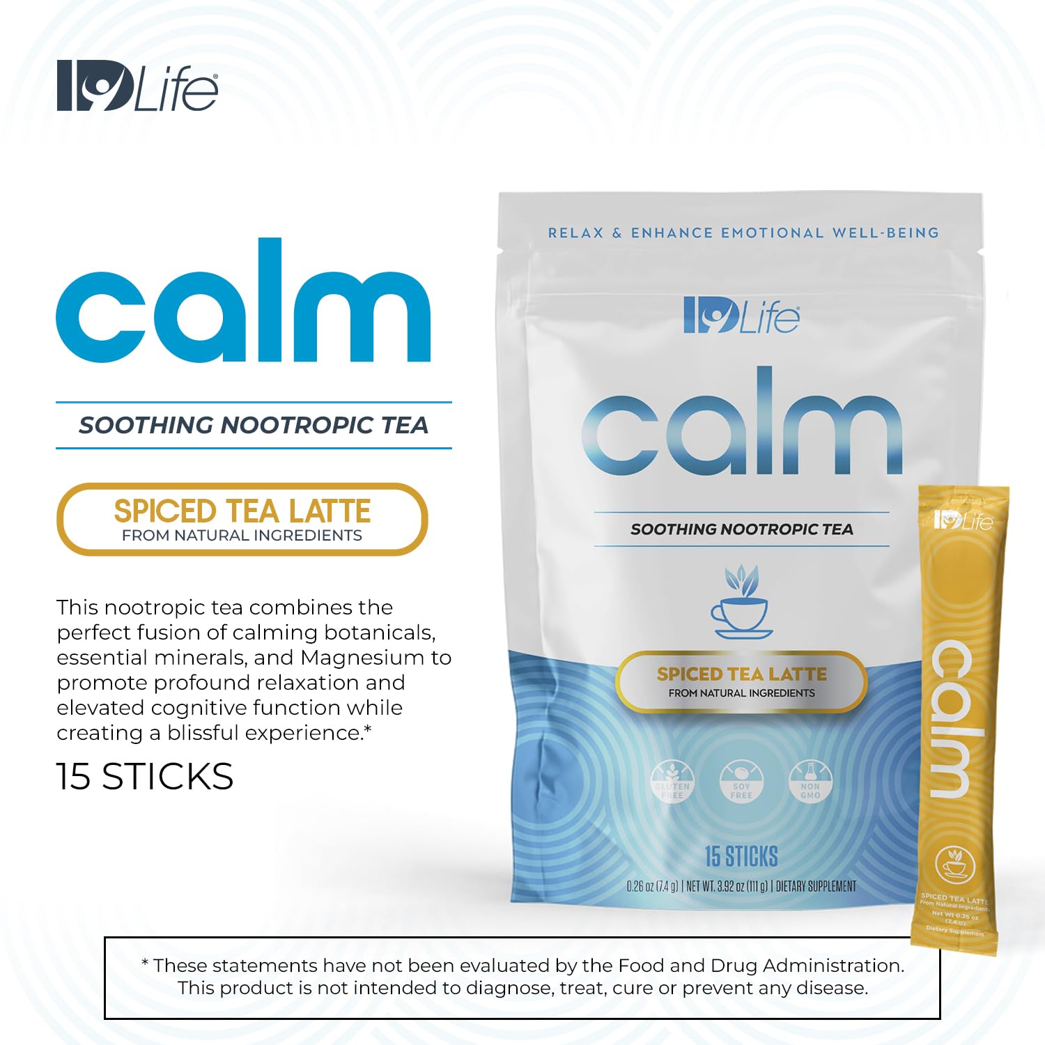 IDLife Calm stick being mixed with water