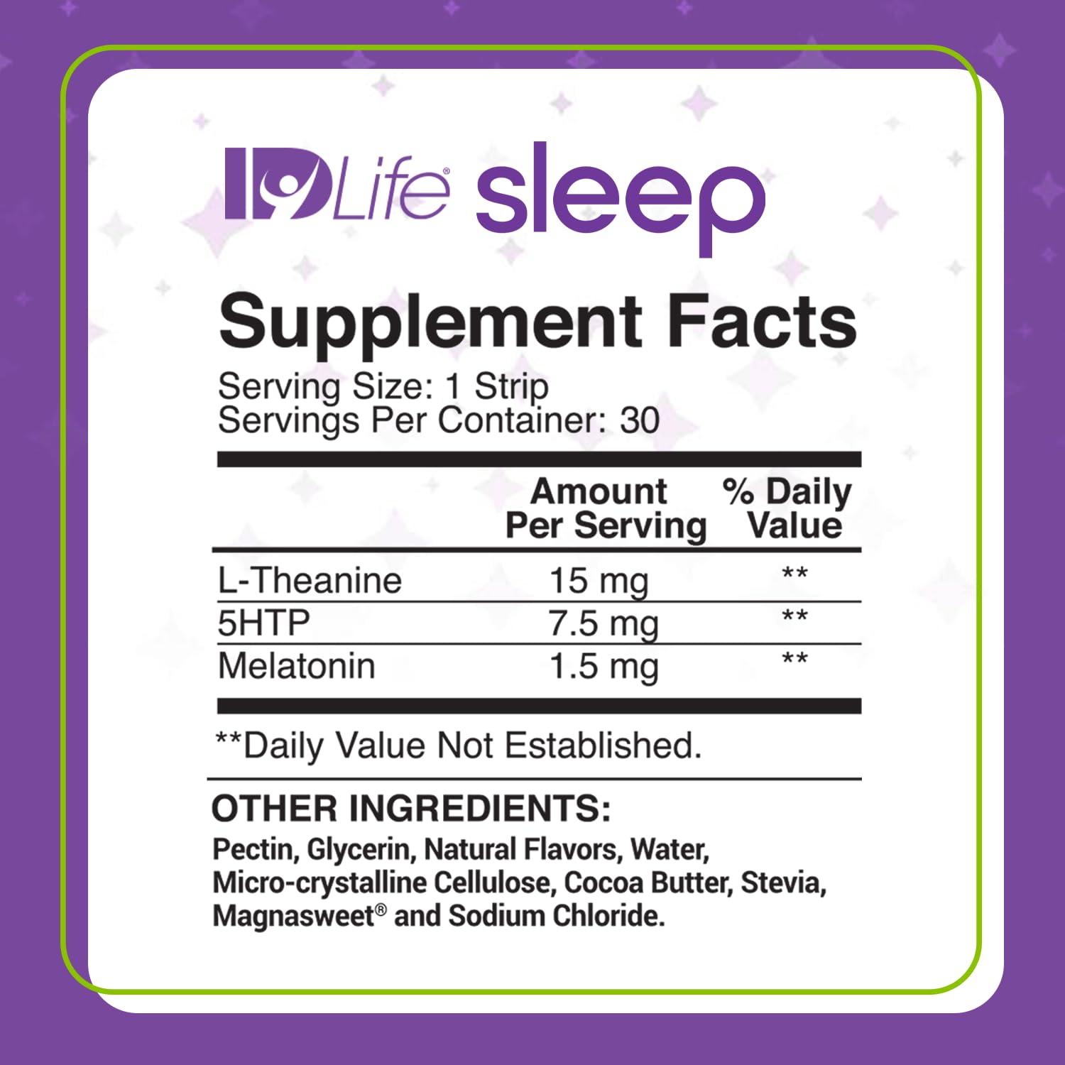 IDLife Sleep Strips mint flavour lifestyle scene with a glass of water