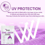 iFEiER Zinc Oxide Powder 499g beside homemade sunscreen