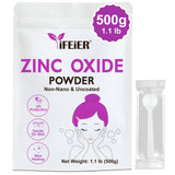 iFEiER Zinc Oxide Powder 499g front view in resealable pouch