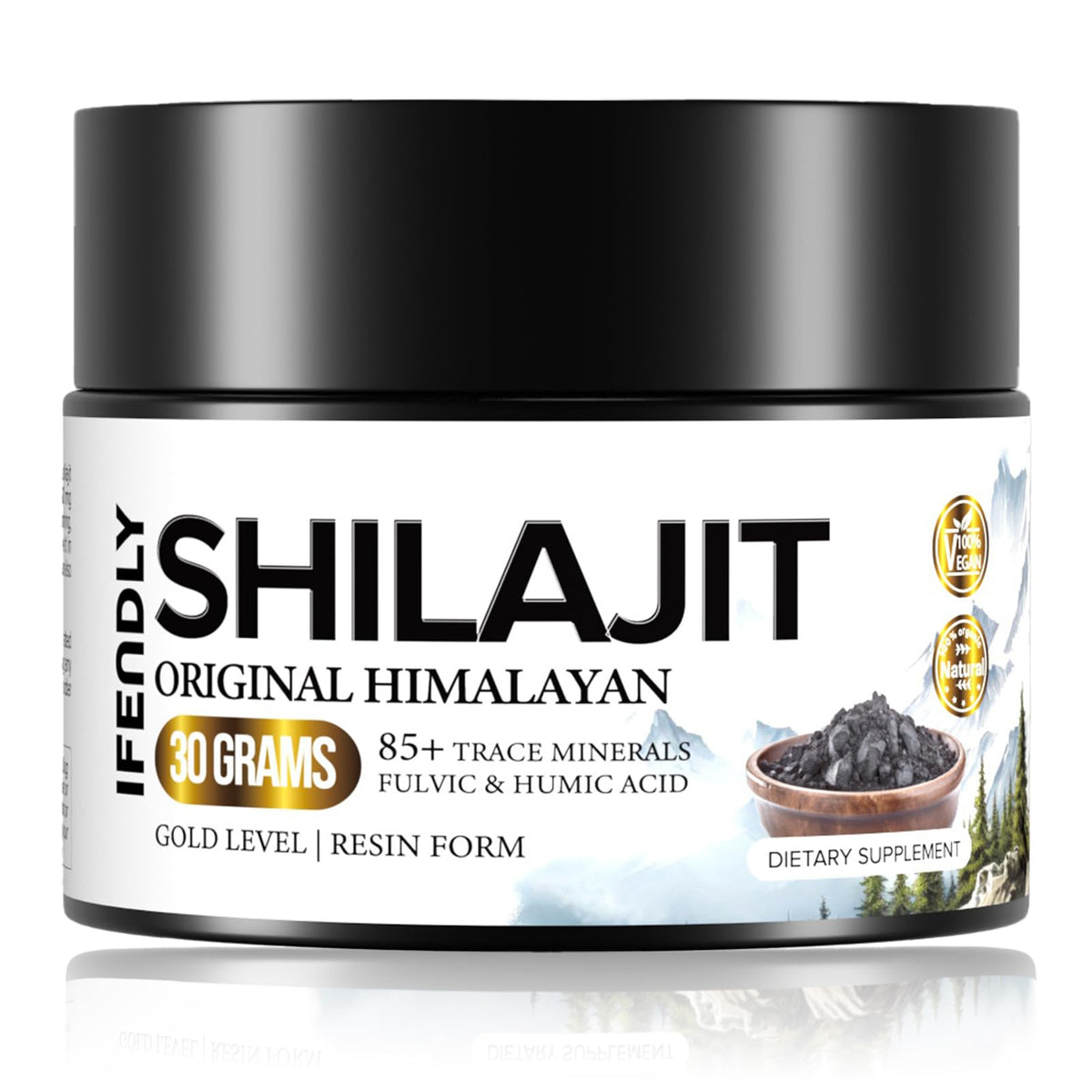 ifendly Shilajit Resin 100% Pure Gold Grade front view