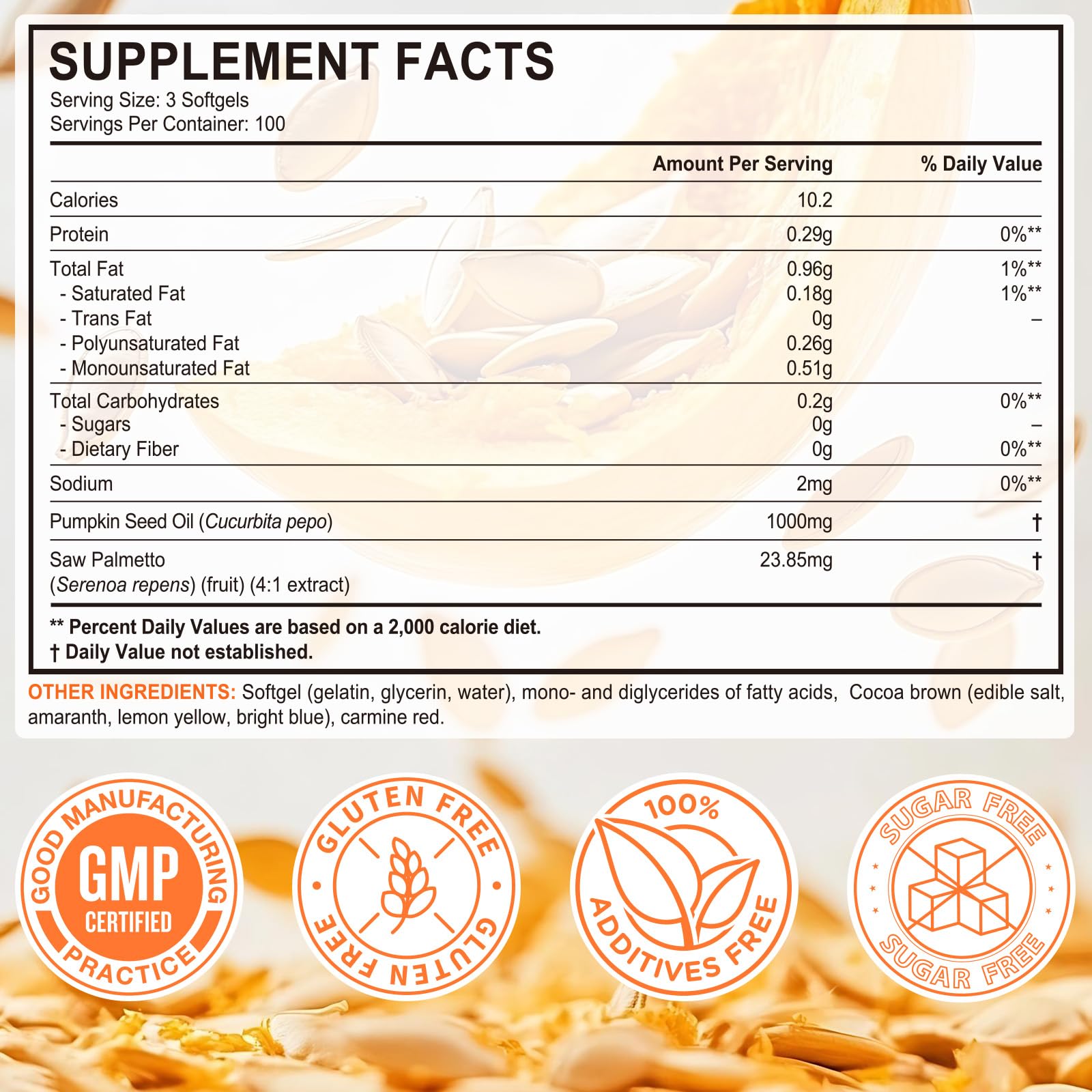 IFUDOIT Pumpkin Seed Oil Capsules close-up of softgel